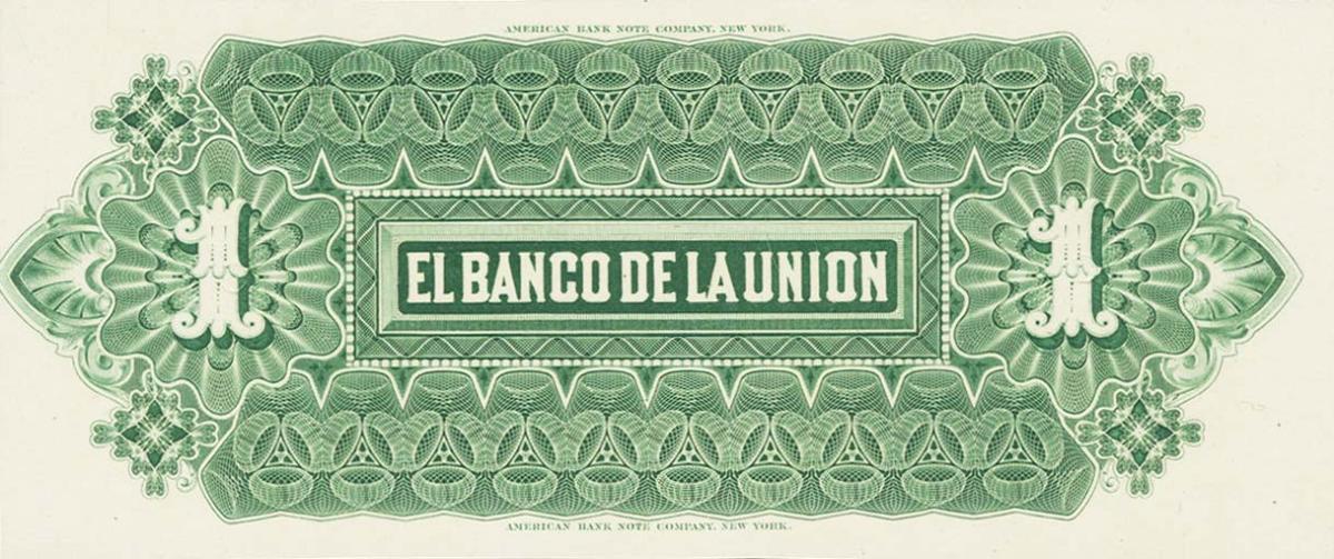 Back of Ecuador pS261p: 1 Peso from 1882