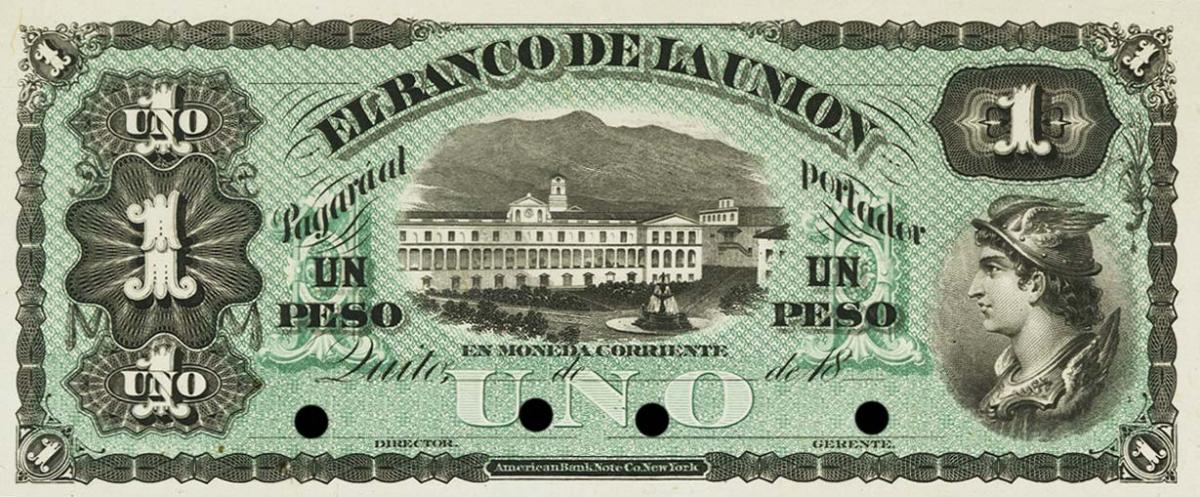 Front of Ecuador pS261p: 1 Peso from 1882
