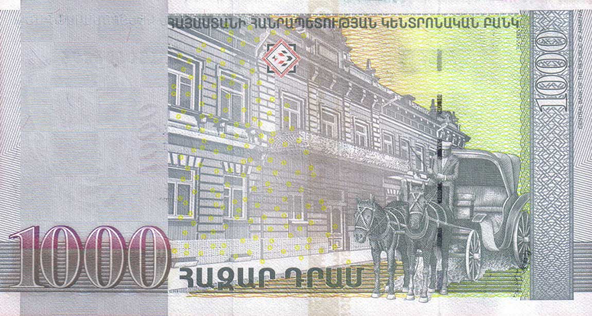 Back of Armenia p55: 1000 Dram from 2011