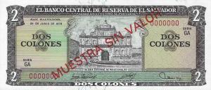 Gallery image for El Salvador p124s: 2 Colones
