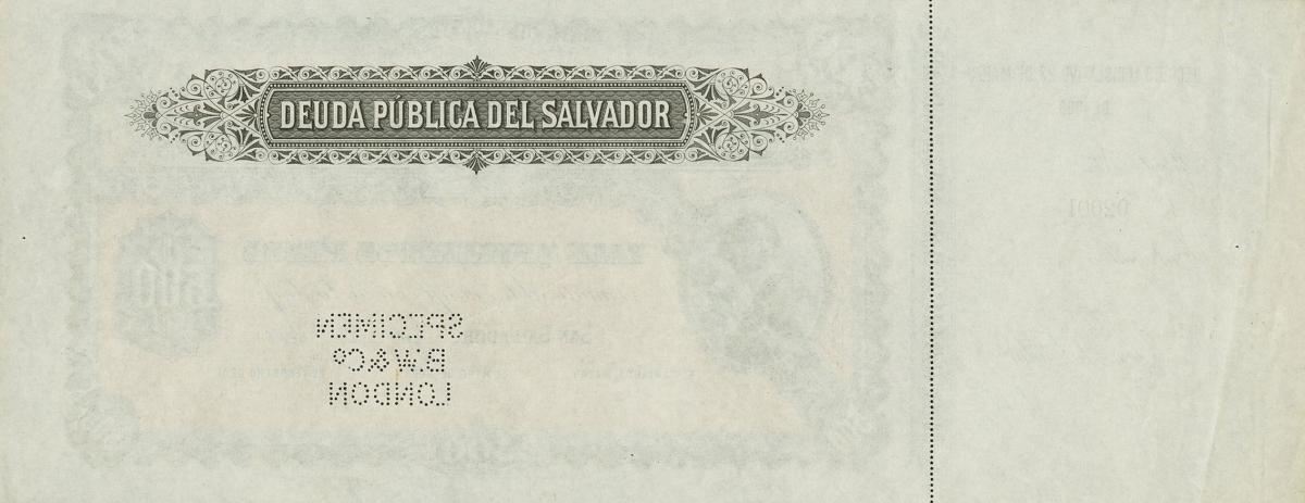 Back of El Salvador p37s: 500 Pesos from 1880