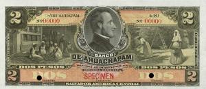 pS122s from El Salvador: 2 Pesos from 1890