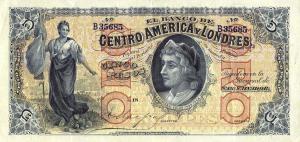 pS137p from El Salvador: 5 Pesos from 1905