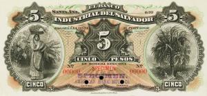 Gallery image for El Salvador pS142p: 5 Pesos