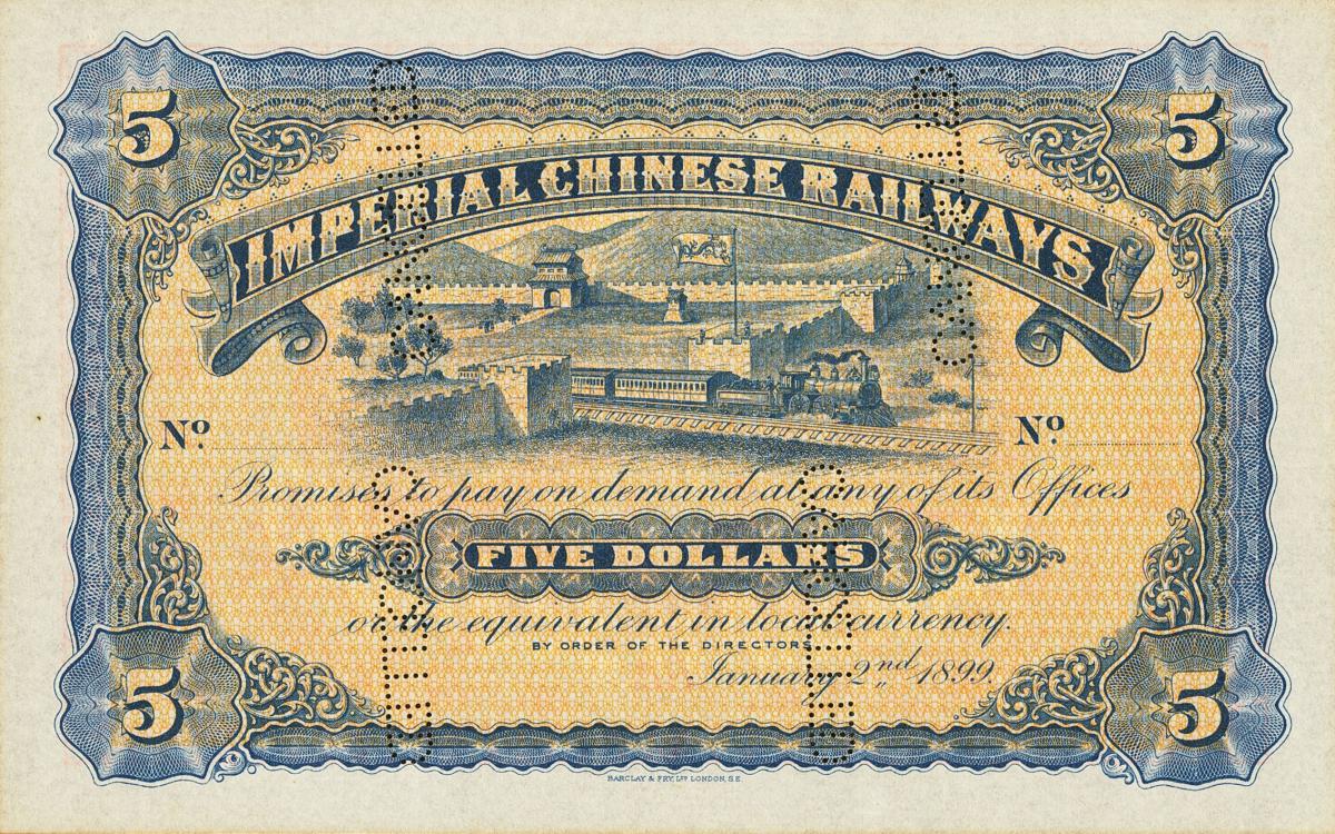 Front of China, Empire of pA60r: 5 Dollars from 1899