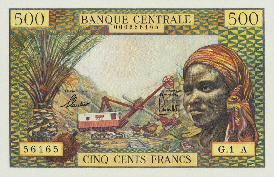 Front of Equatorial African States p4a: 500 Francs from 1963