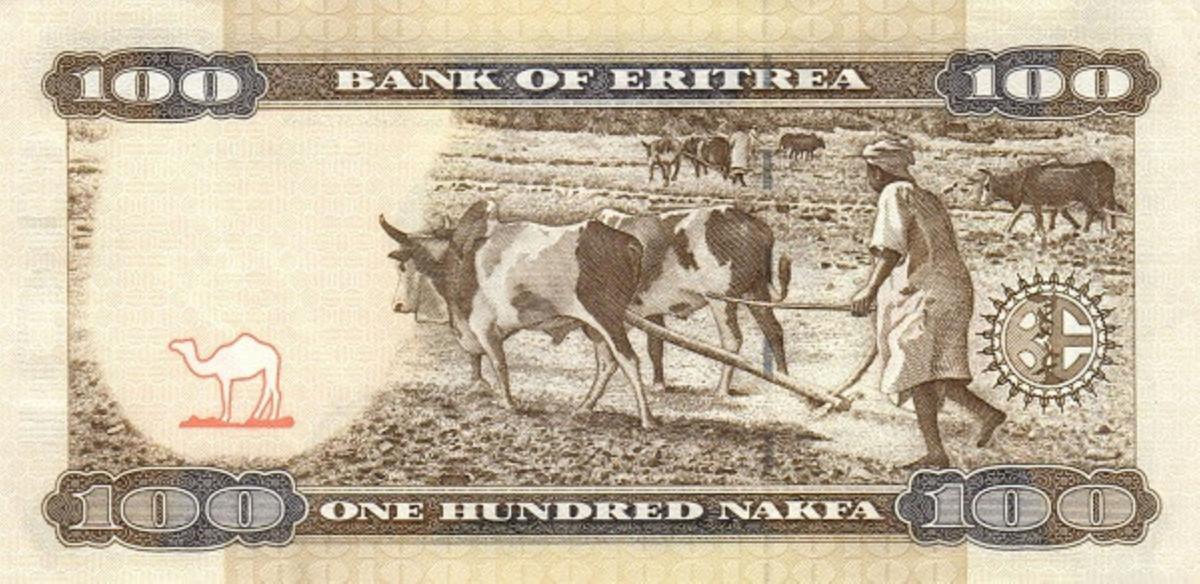 Back of Eritrea p18: 100 Nakfa from 2015