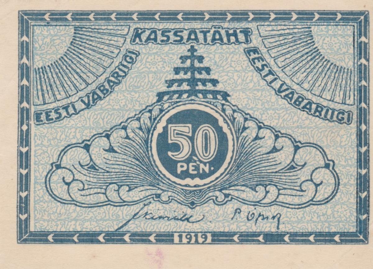 Front of Estonia p42a: 50 Penni from 1919