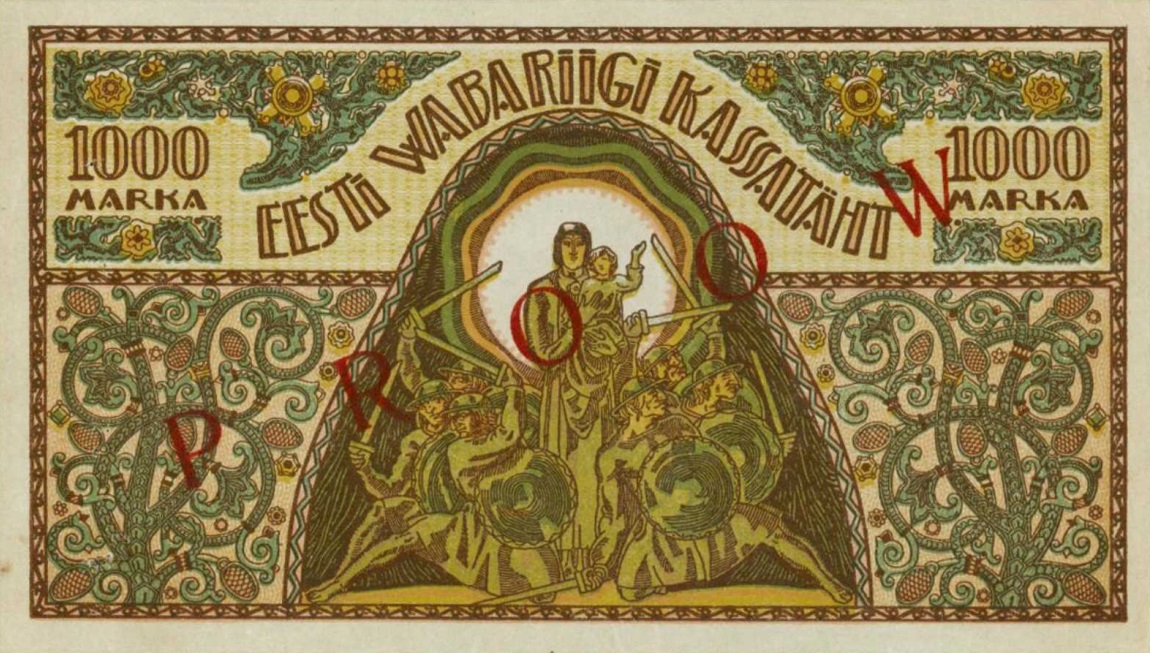 Back of Estonia p50s: 1000 Marka from 1920