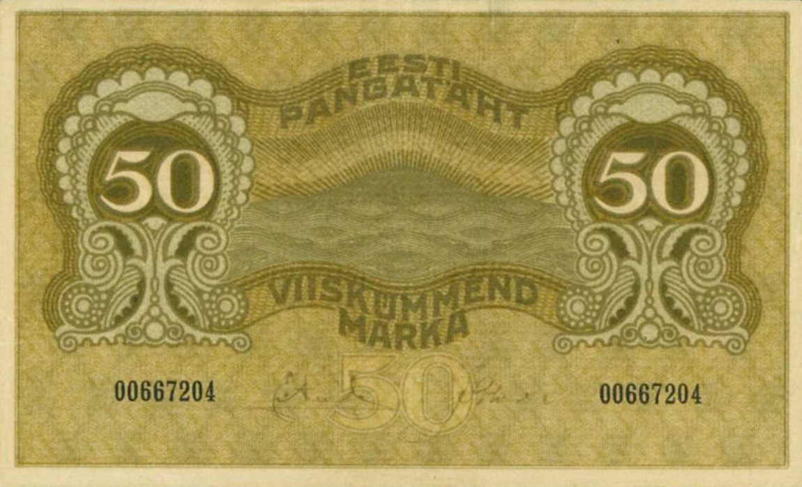 Front of Estonia p55b: 50 Marka from 1919