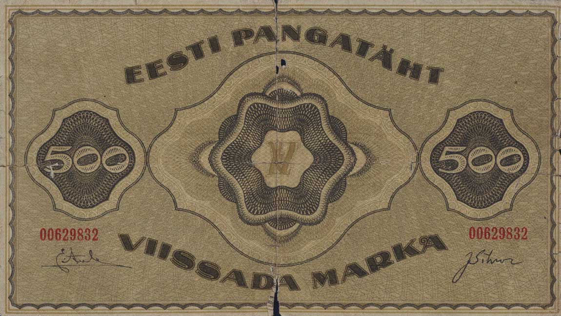 Front of Estonia p57a: 500 Marka from 1921