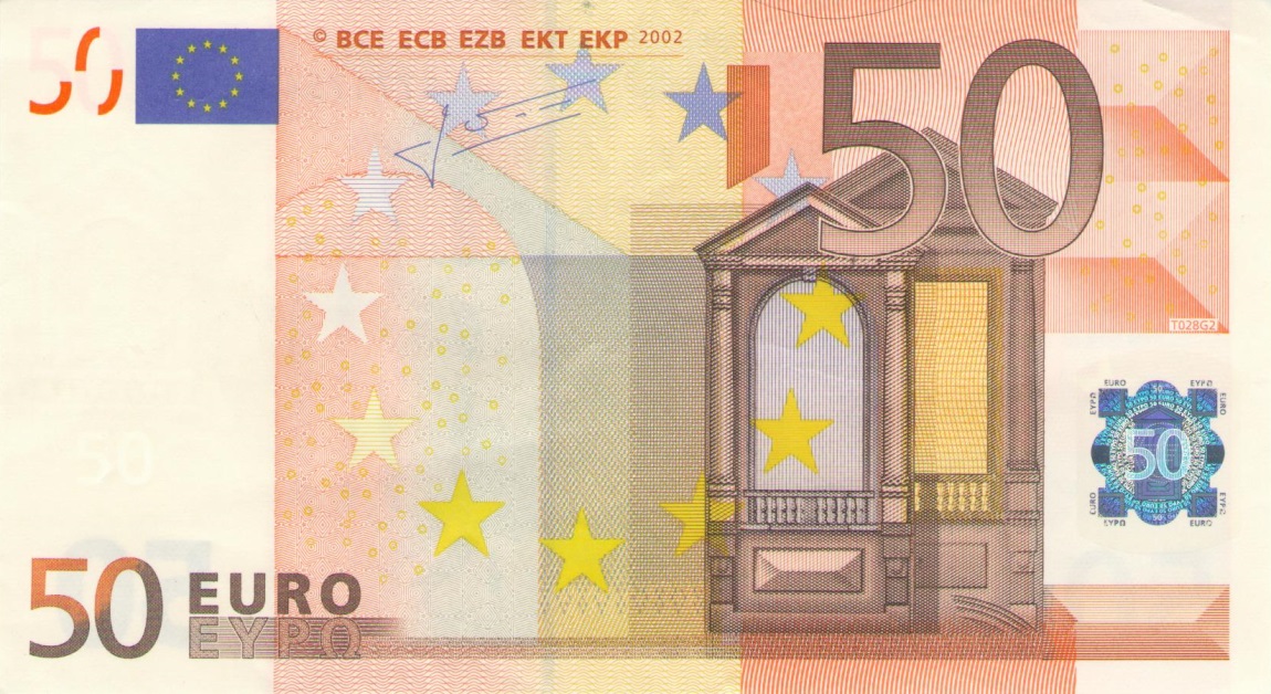 Front of European Union p11z: 50 Euro from 2002