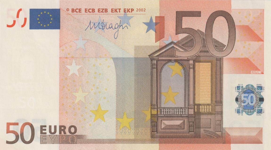 Front of European Union p17e: 50 Euro from 2002
