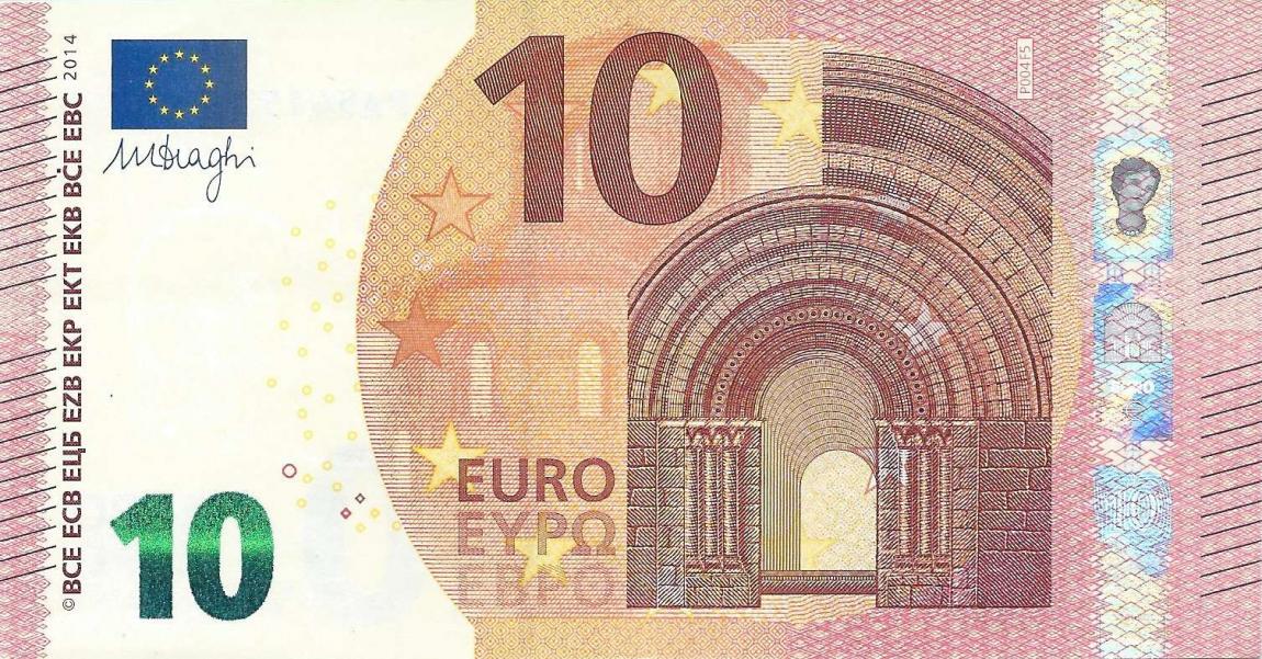 Front of European Union p21p: 10 Euro from 2014