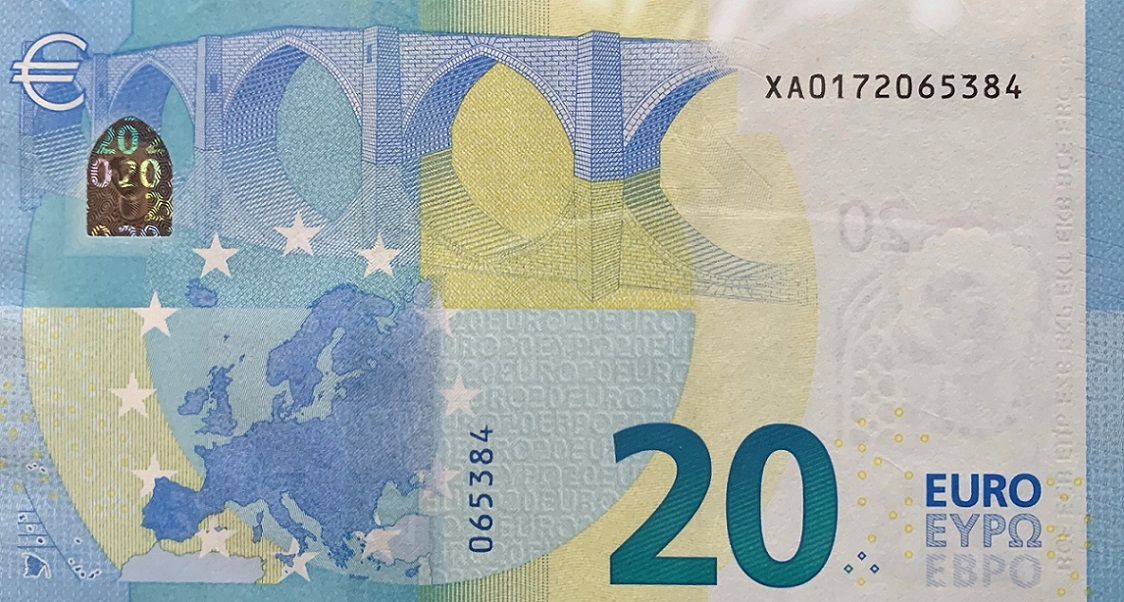 Back of European Union p22x: 20 Euro from 2015