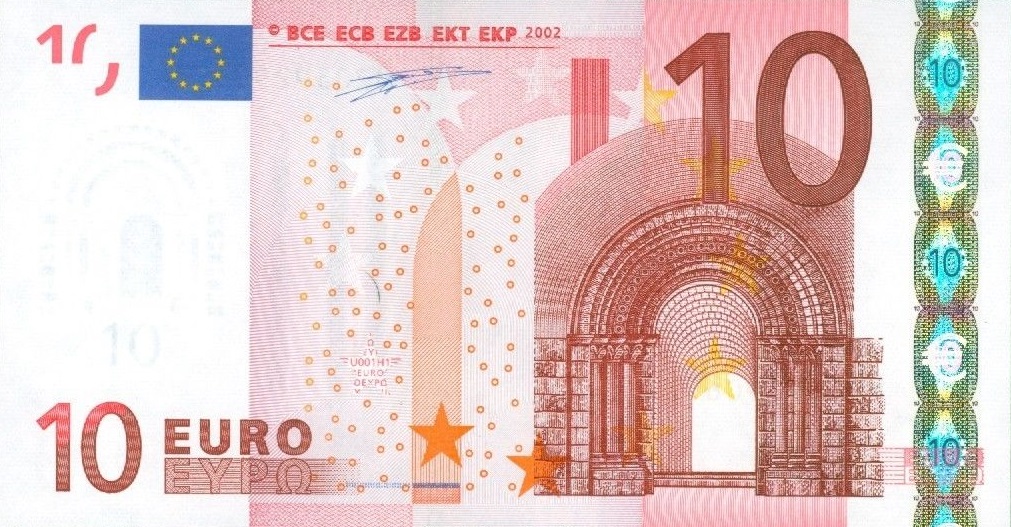 Front of European Union p2m: 10 Euro from 2002