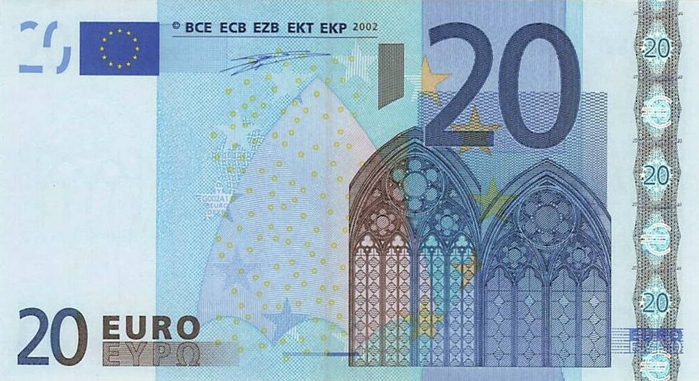 Front of European Union p3p: 20 Euro from 2002