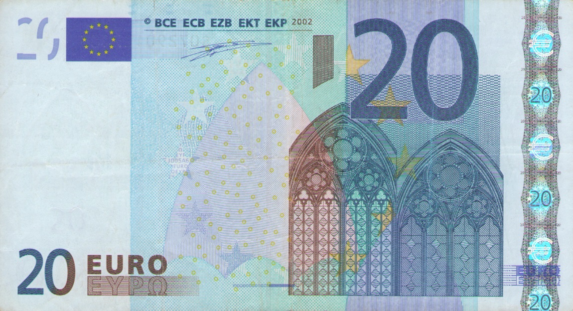 Front of European Union p3s: 20 Euro from 2002
