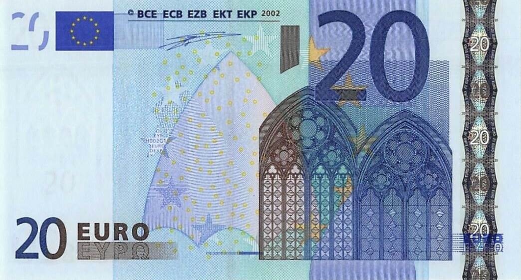 Front of European Union p3t: 20 Euro from 2002