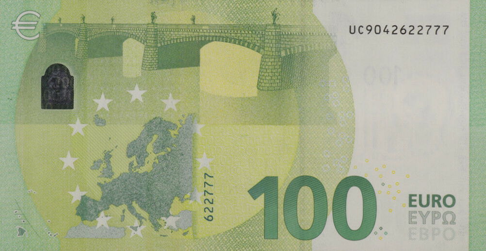 Back of European Union p24u: 100 Euro from 2019