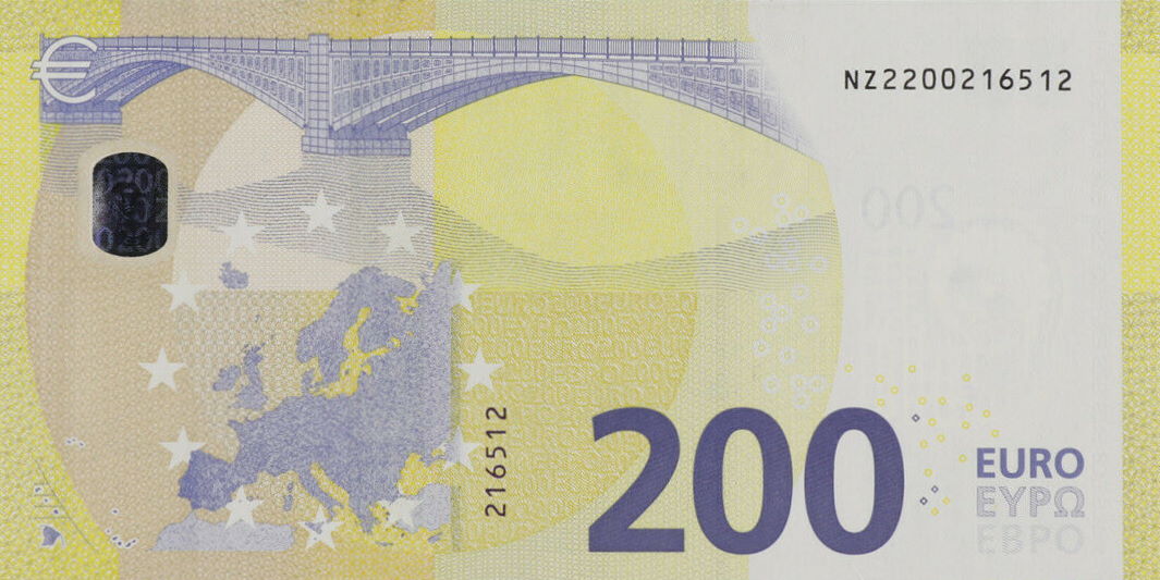 Back of European Union p25n: 200 Euro from 2019