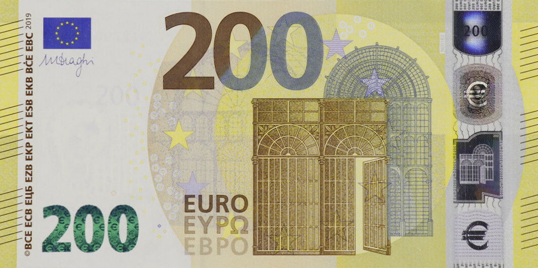Front of European Union p25n: 200 Euro from 2019
