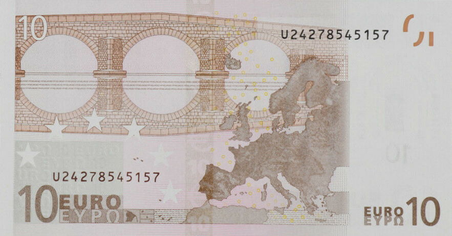 Back of European Union p2u: 10 Euro from 2002