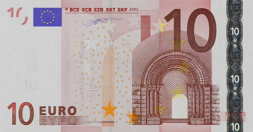 Front of European Union p2u: 10 Euro from 2002