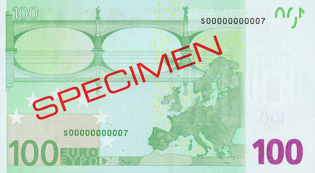 Back of European Union p5s1: 100 Euro from 2002