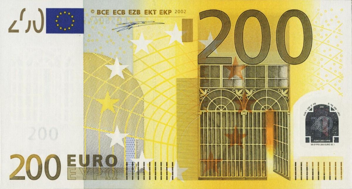 Front of European Union p6l: 200 Euro from 2002