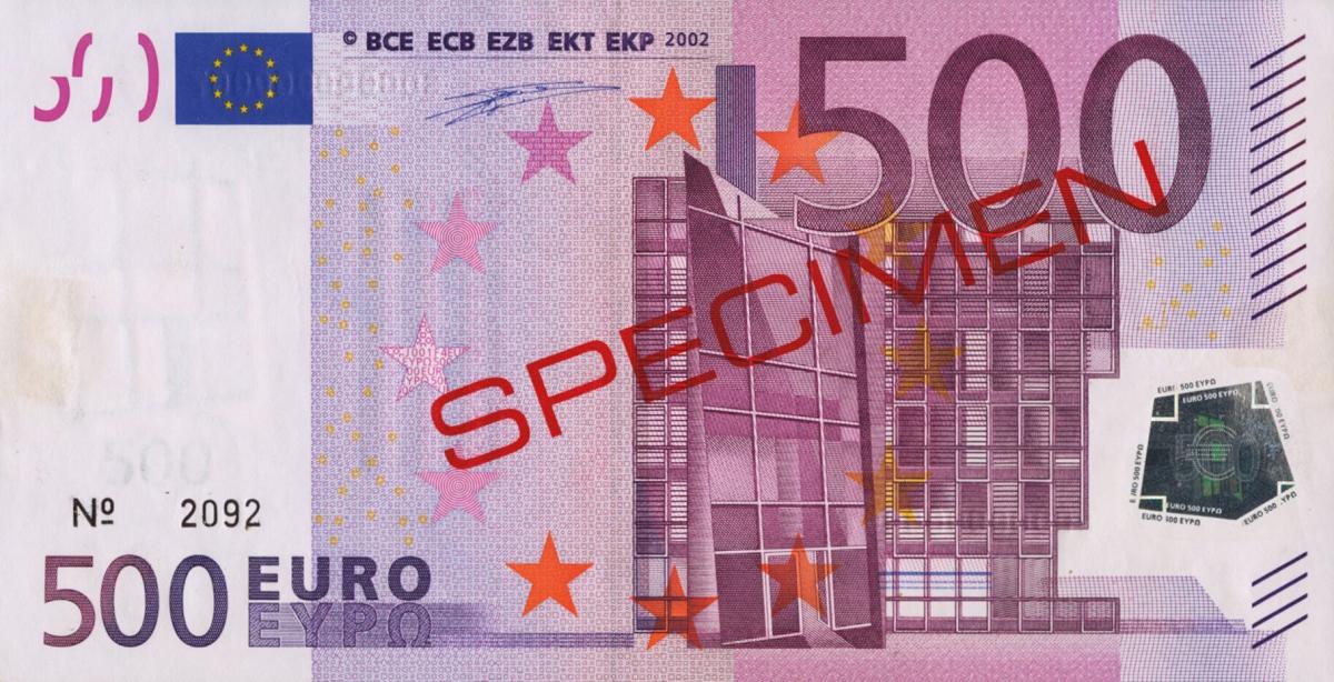 Front of European Union p7s1: 500 Euro from 2002