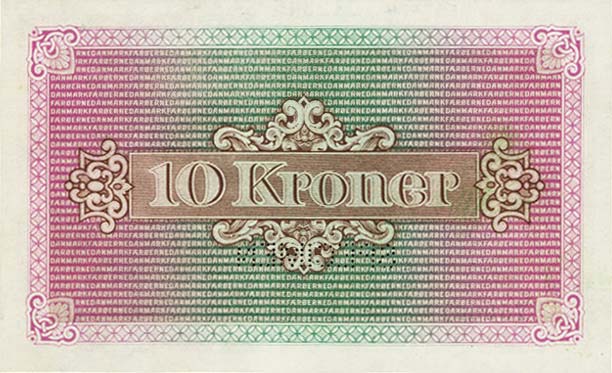 Back of Faeroe Islands p11s: 10 Kronur from 1940