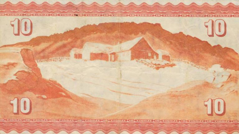 Back of Faeroe Islands p15a: 10 Kronur from 1949
