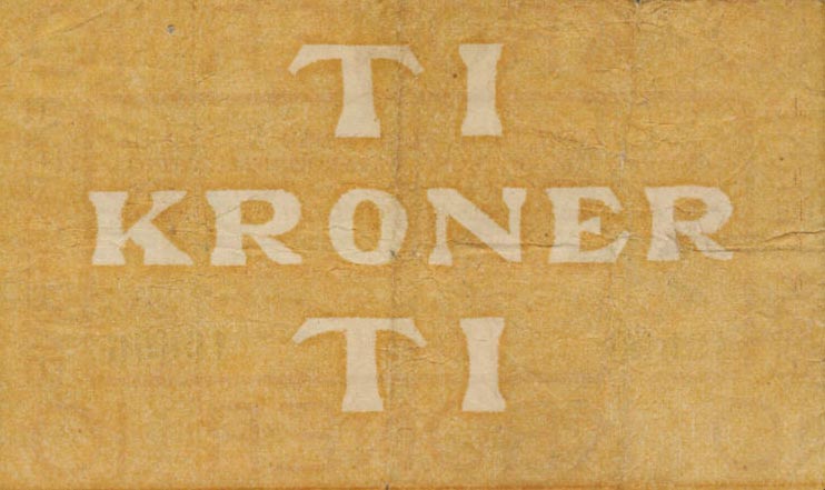 Back of Faeroe Islands p7: 10 Kronur from 1940
