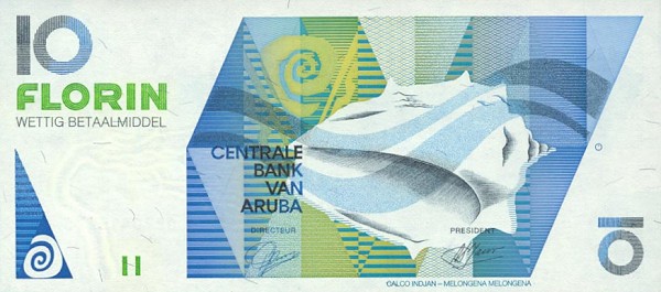 Front of Aruba p11: 10 Florin from 1993