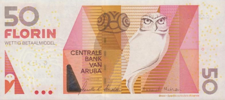 Front of Aruba p18b: 50 Florin from 2008