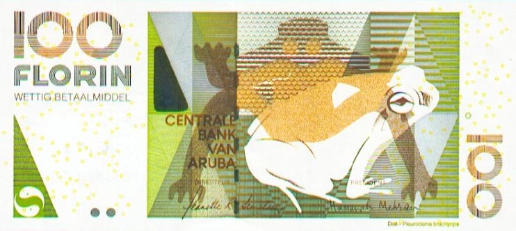 Front of Aruba p19b: 100 Florin from 2008