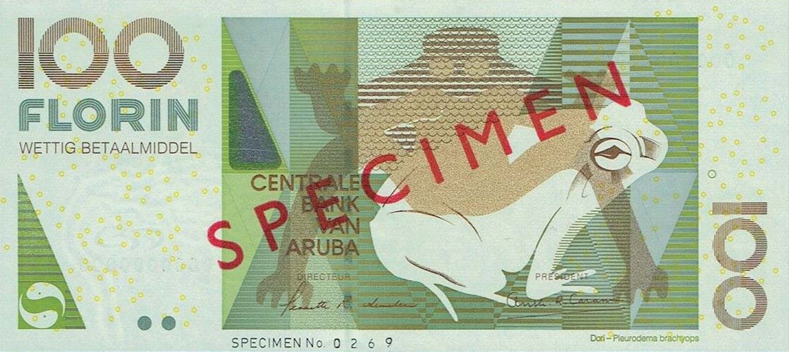 Back of Aruba p5s: 100 Florin from 1986