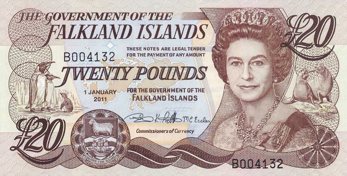Front of Falkland Islands p19: 20 Pounds from 2011