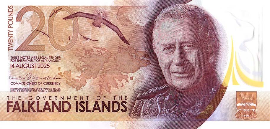 Front of Falkland Islands p22: 20 Pounds from 2025
