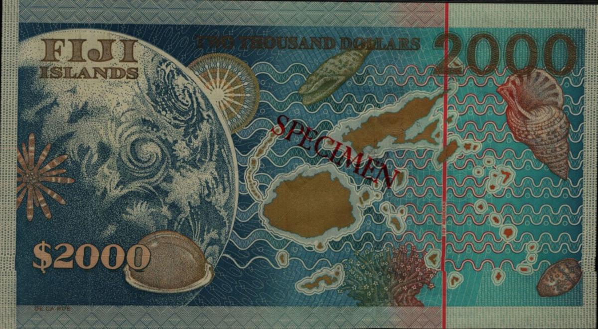 Back of Fiji p103s: 2000 Dollars from 2000