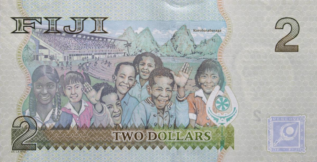 Back of Fiji p109b: 2 Dollars from 2007