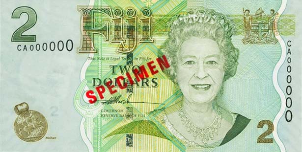 Front of Fiji p109s1: 2 Dollars from 2007