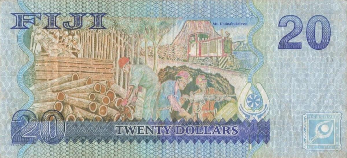 Back of Fiji p112r: 20 Dollars from 2007