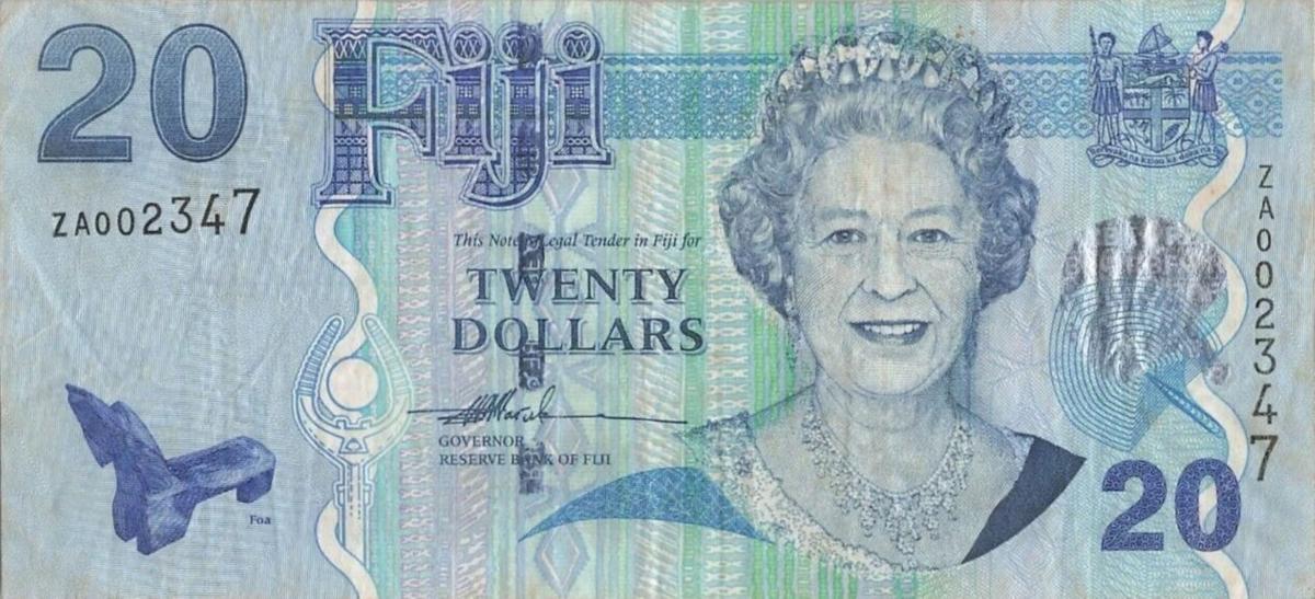 Front of Fiji p112r: 20 Dollars from 2007