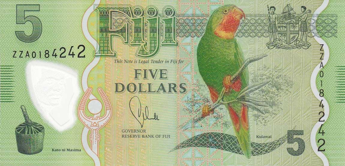 Front of Fiji p115r: 5 Dollars from 2013