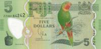 Gallery image for Fiji p115r: 5 Dollars