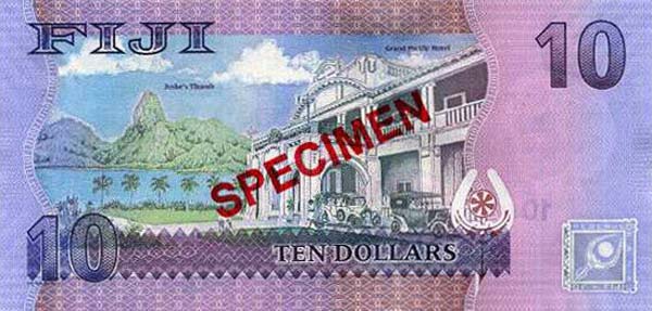 Back of Fiji p116s: 10 Dollars from 2013