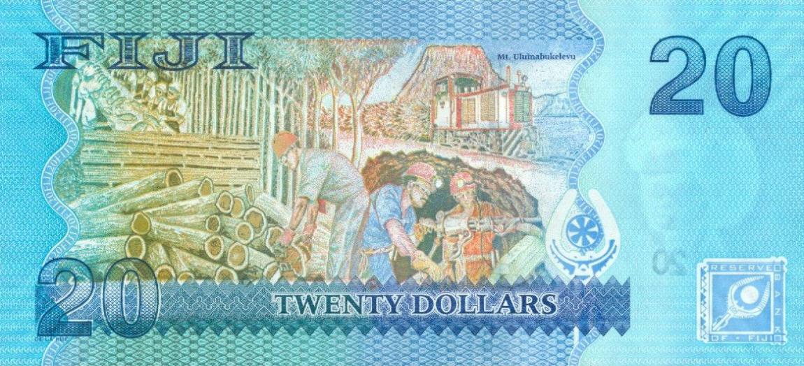 Back of Fiji p117a: 20 Dollars from 2013