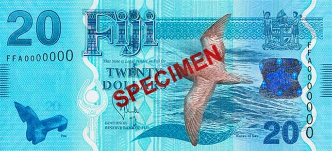 Front of Fiji p117s: 20 Dollars from 2013